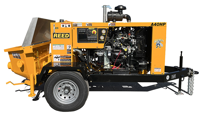REED A40HP trailer-mounted concrete pump
